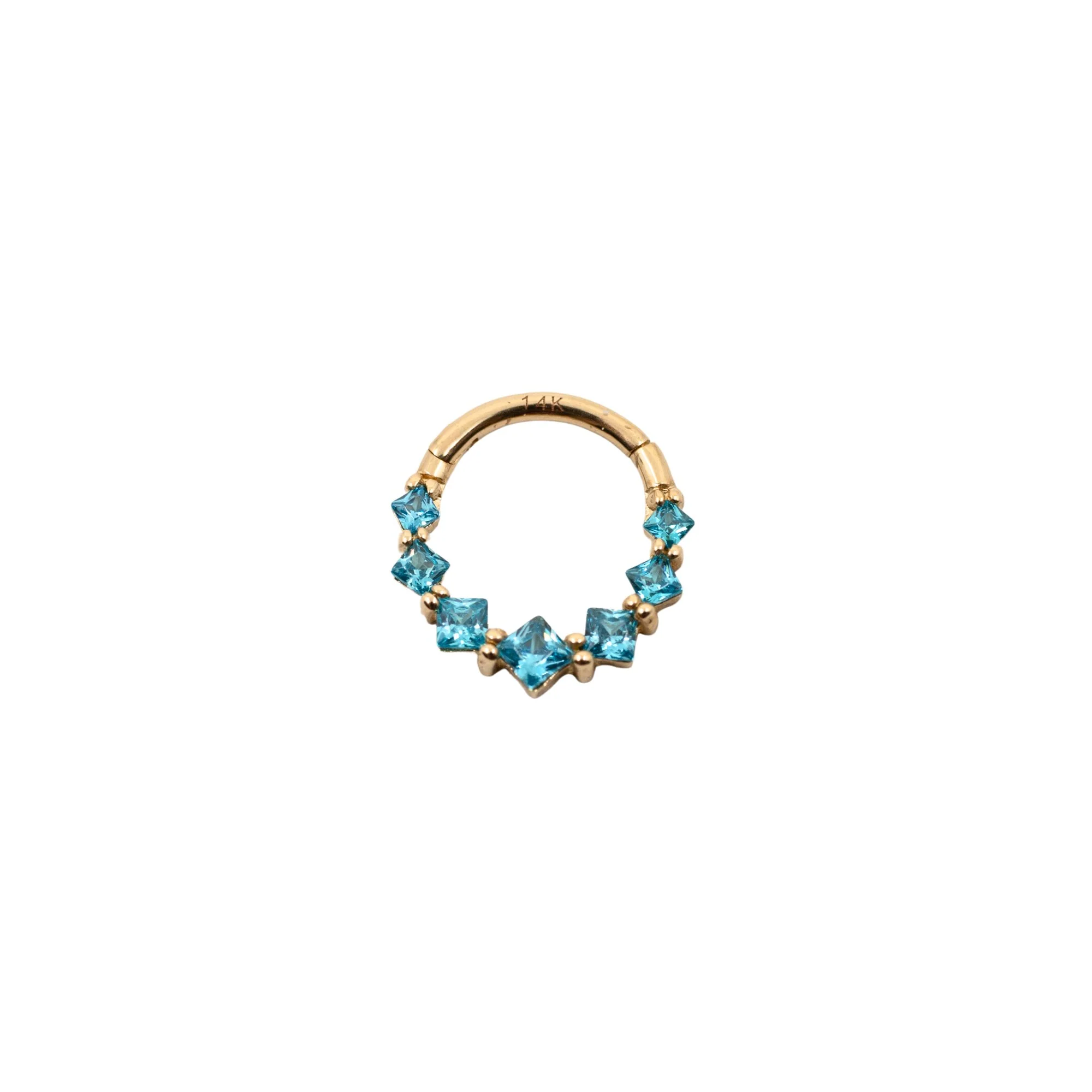 Blue Crystal Clicker Hoop