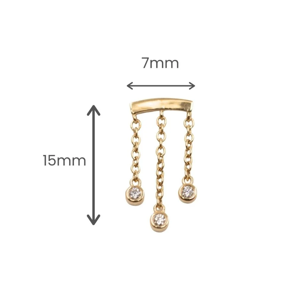 Triple Crystal Floating Helix Earring - Image 3