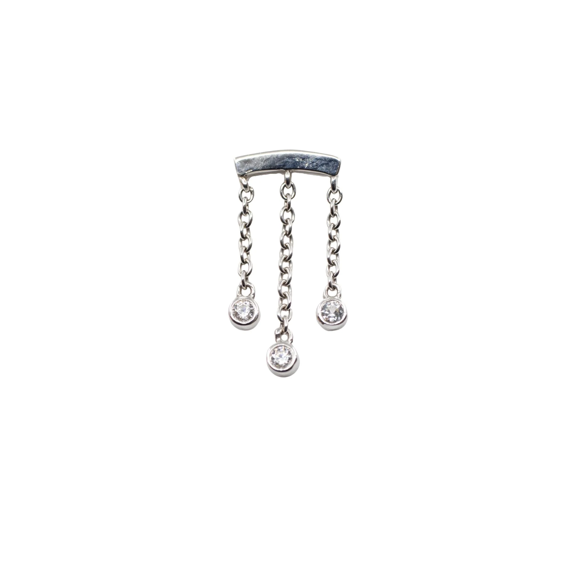 Triple Crystal Floating Helix Earring - Image 5