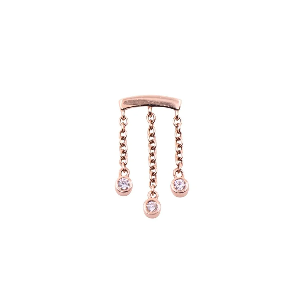 Triple Crystal Floating Helix Earring - Image 7