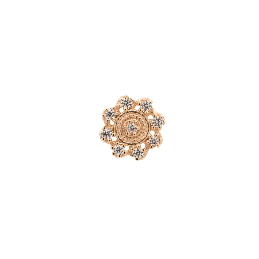 Filigree Crystal Flower Earring - Image 8
