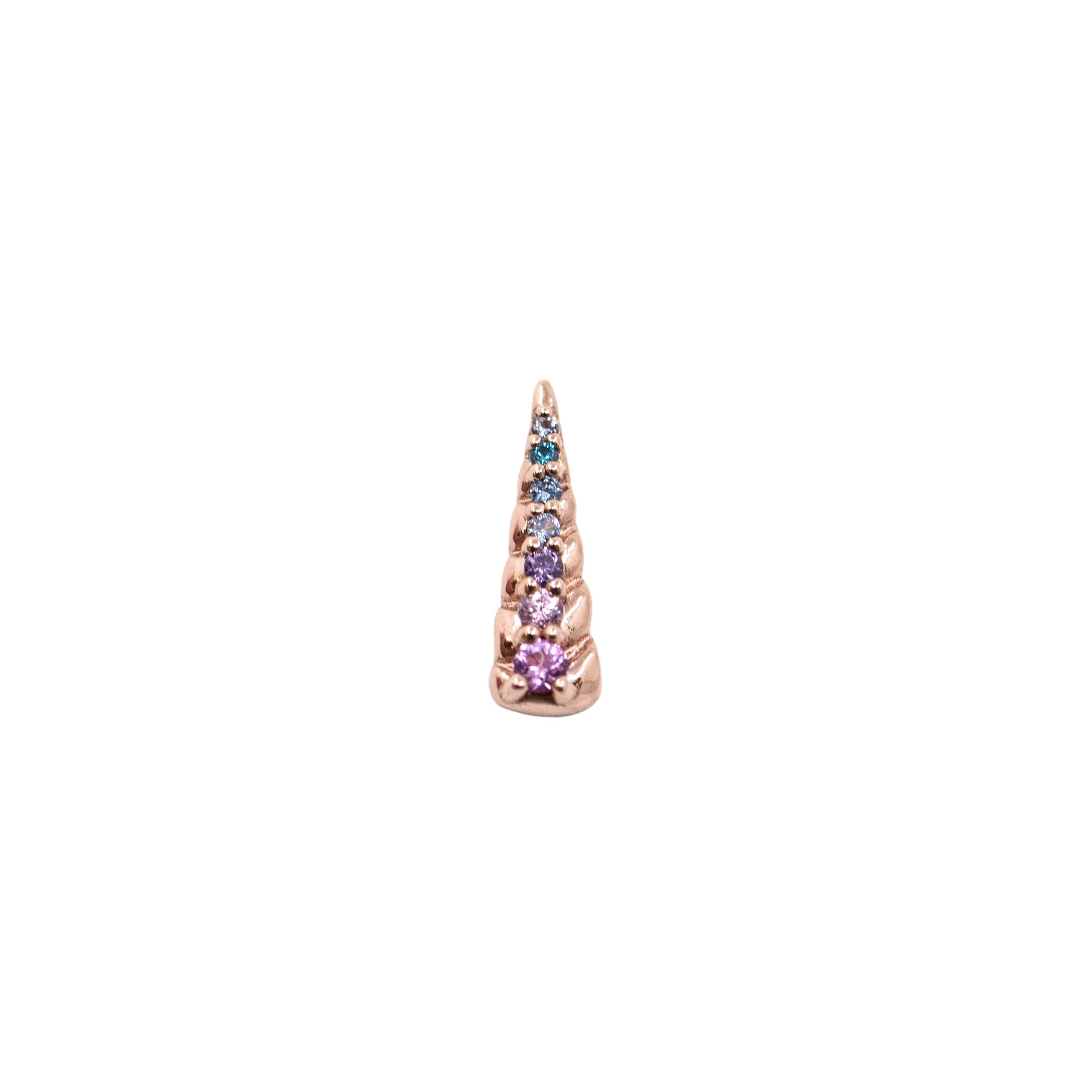 Rainbow Swarovski Crystal Unicorn Horn Earring - Image 5