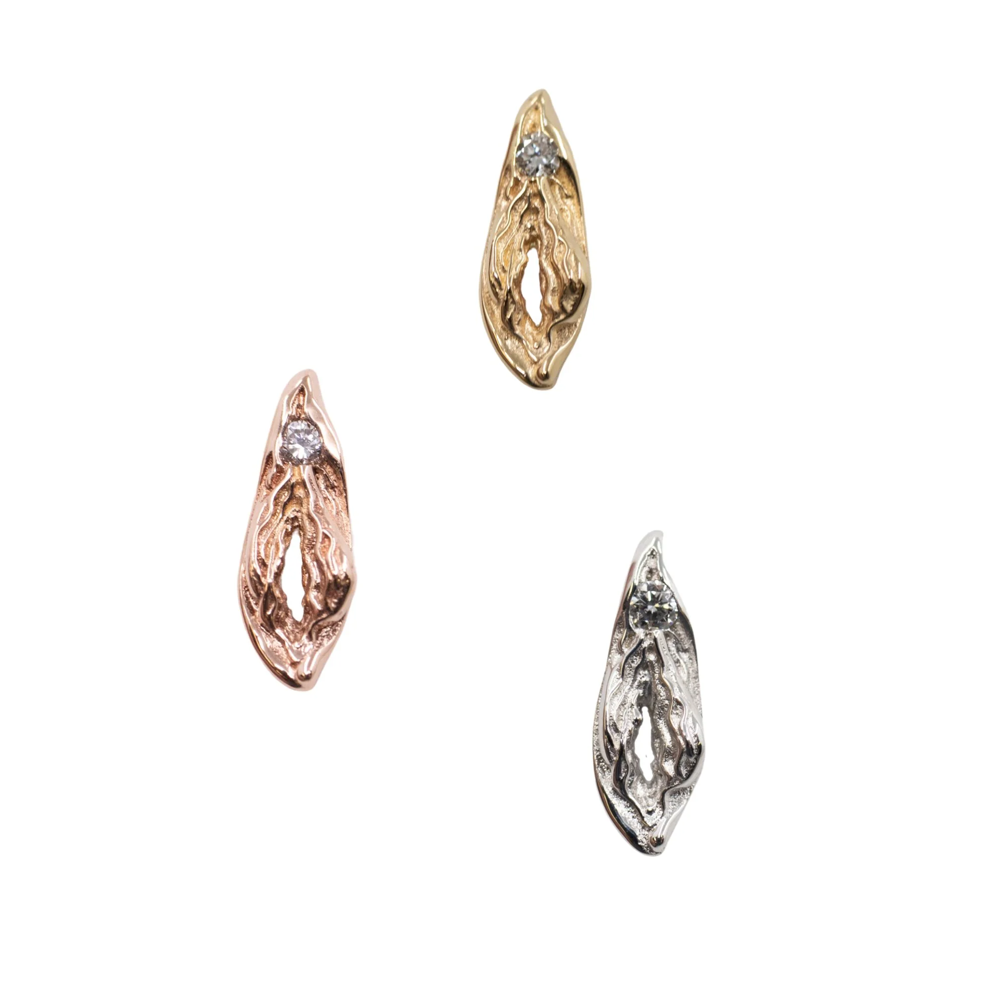 Diamond Vulva Earring