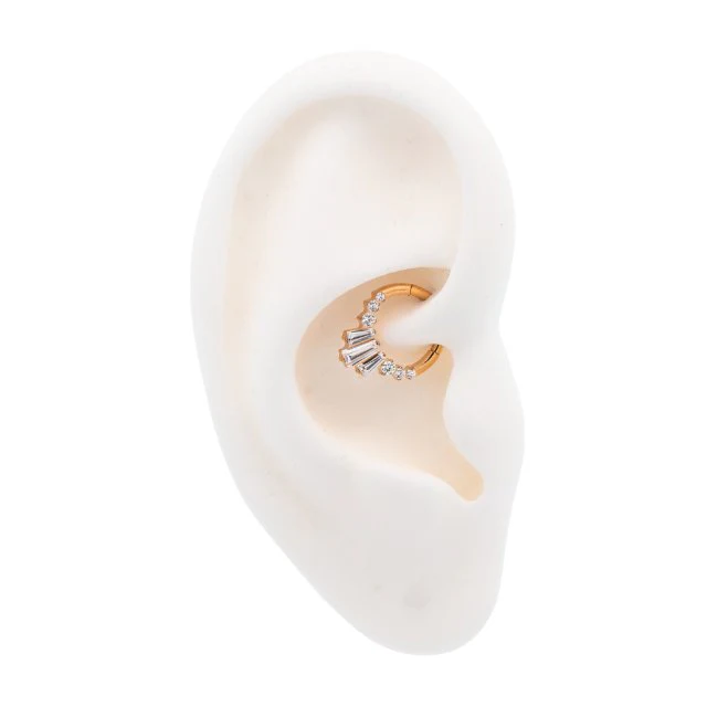 Baguette Crystal Daith Clicker Hoop - Image 2