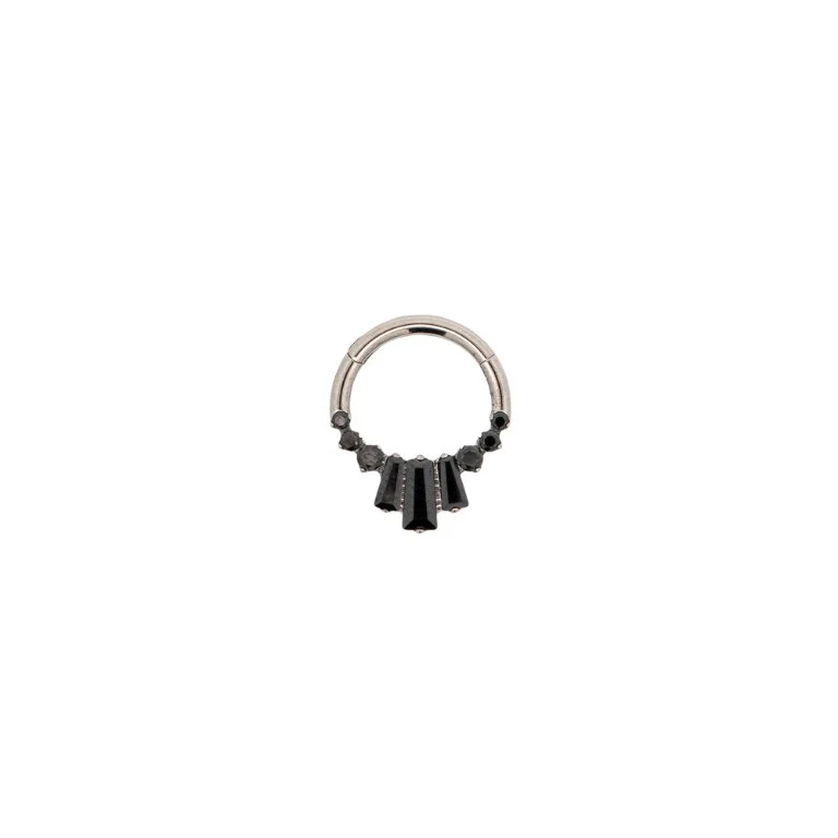 Baguette Crystal Daith Clicker Hoop - Image 5