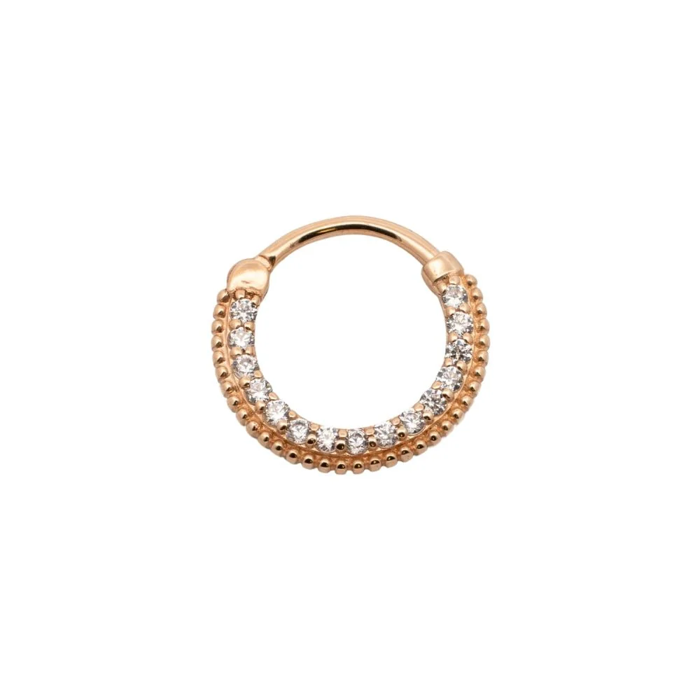Beaded Pave Crystal Clicker Hoop