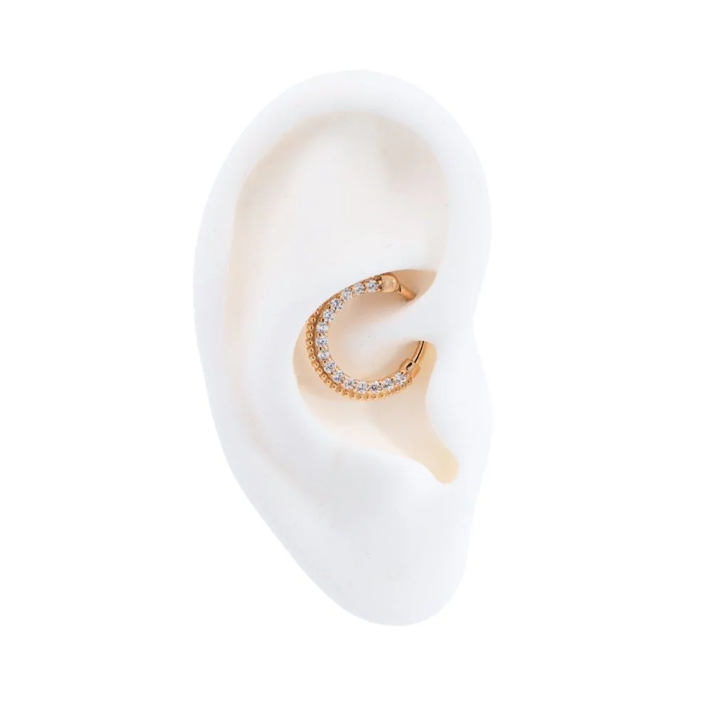 Beaded Pave Crystal Clicker Hoop - Image 2