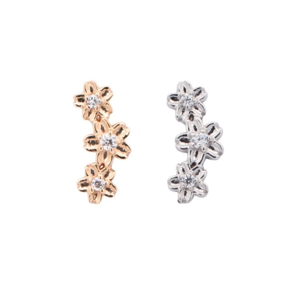 Curved Flower Earring
