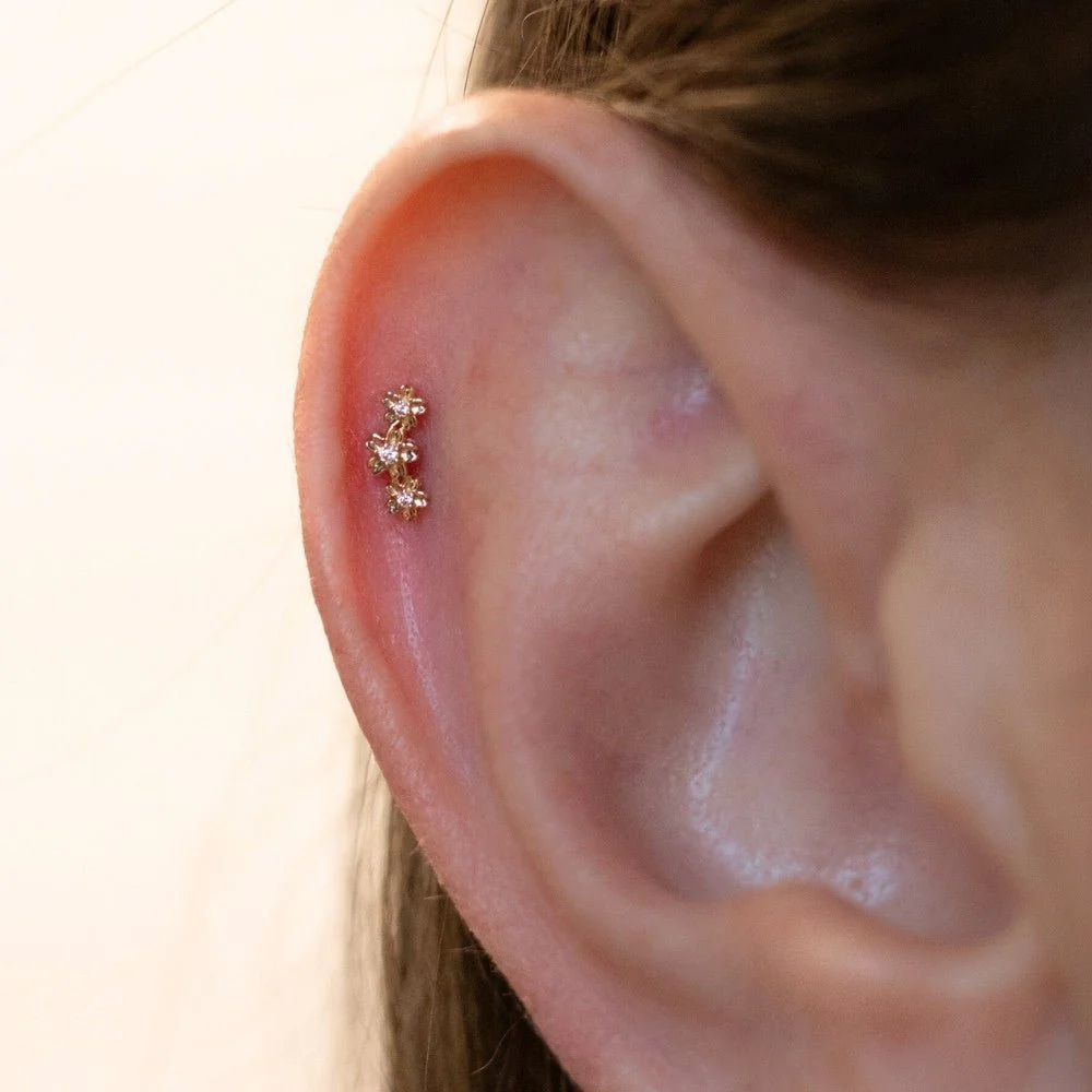 Curved Flower Earring - Image 2