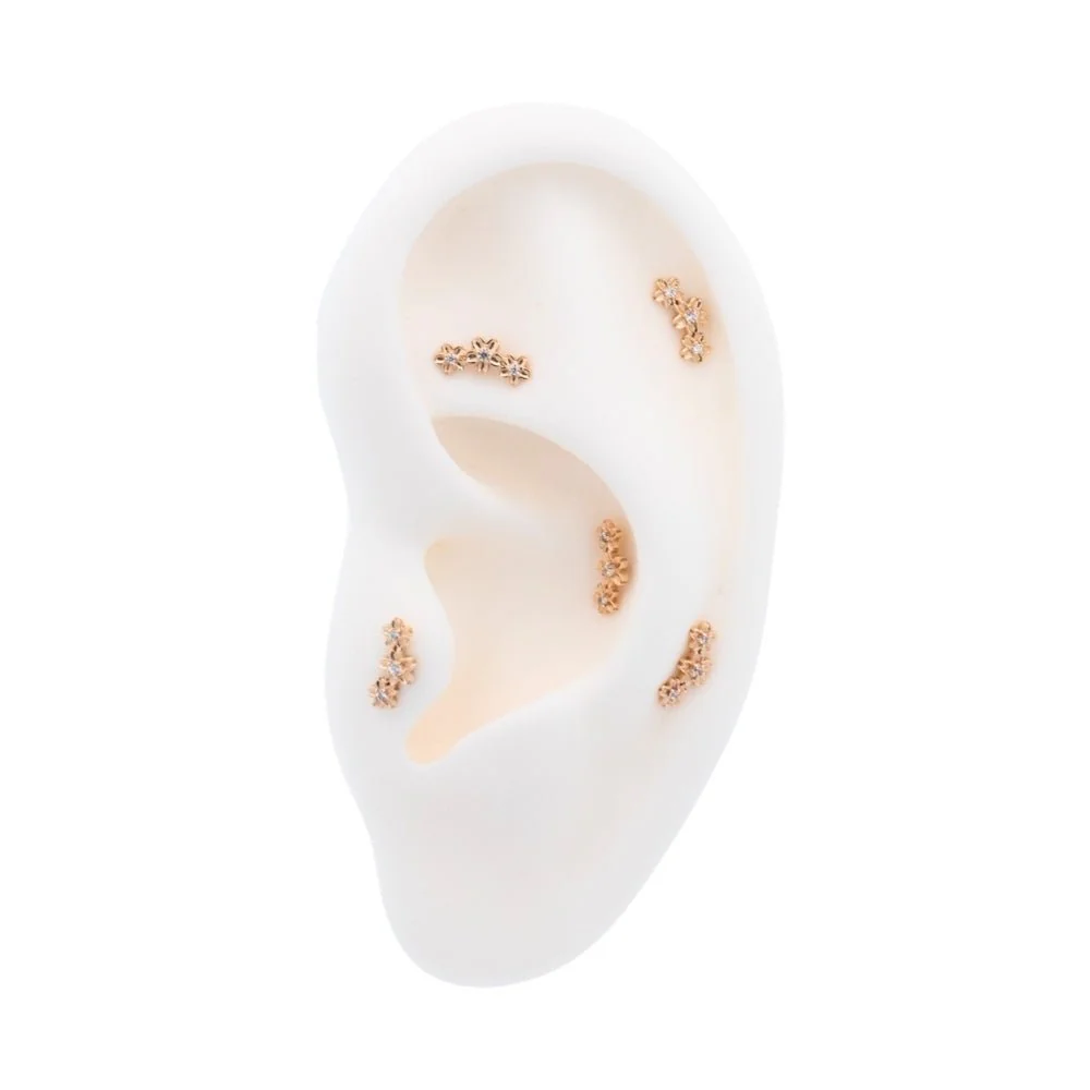 Curved Flower Earring - Image 3