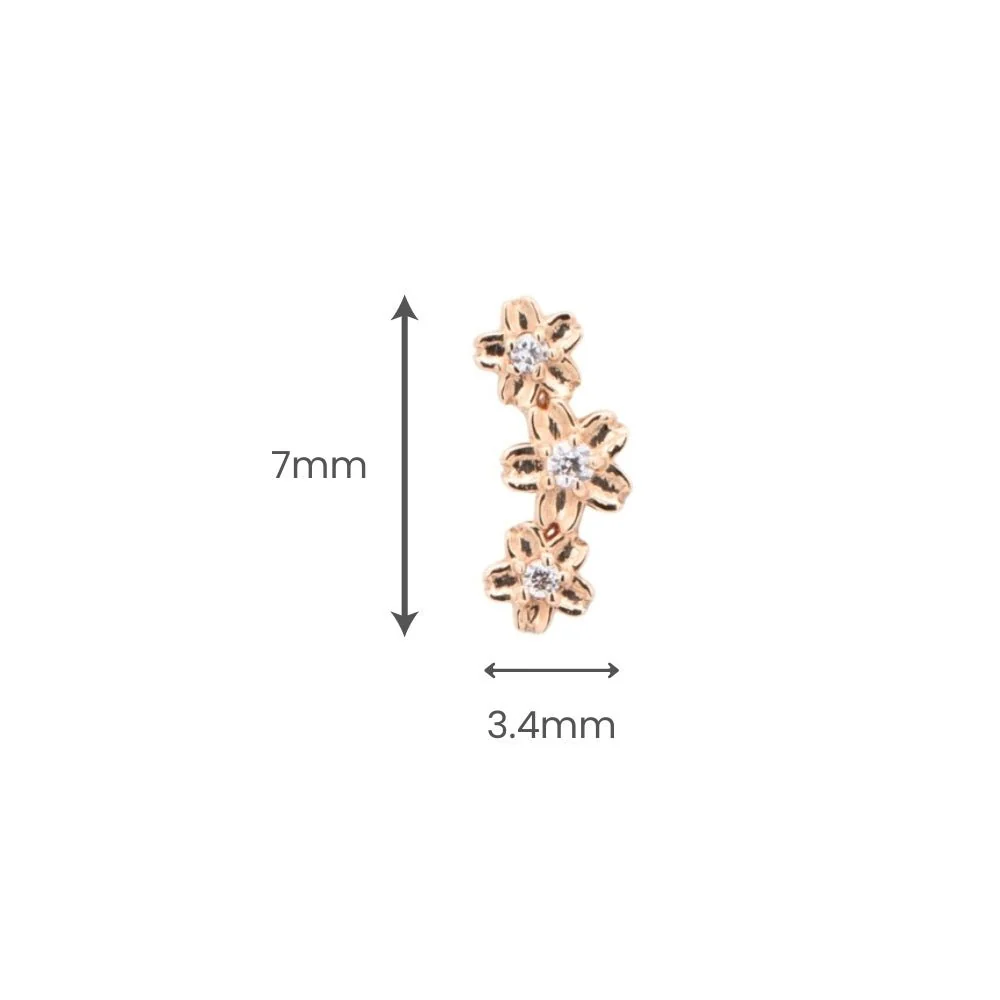 Curved Flower Earring - Image 4