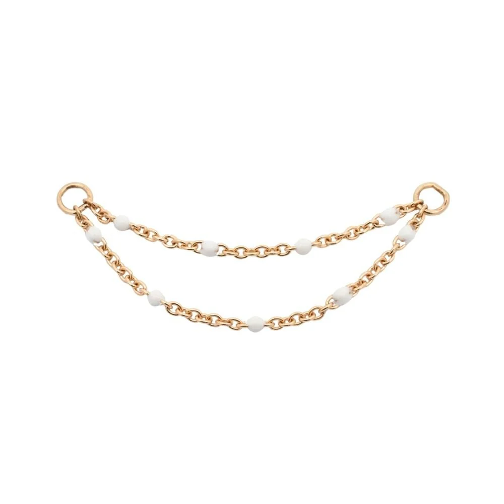 Double White Enamel Chain Connector