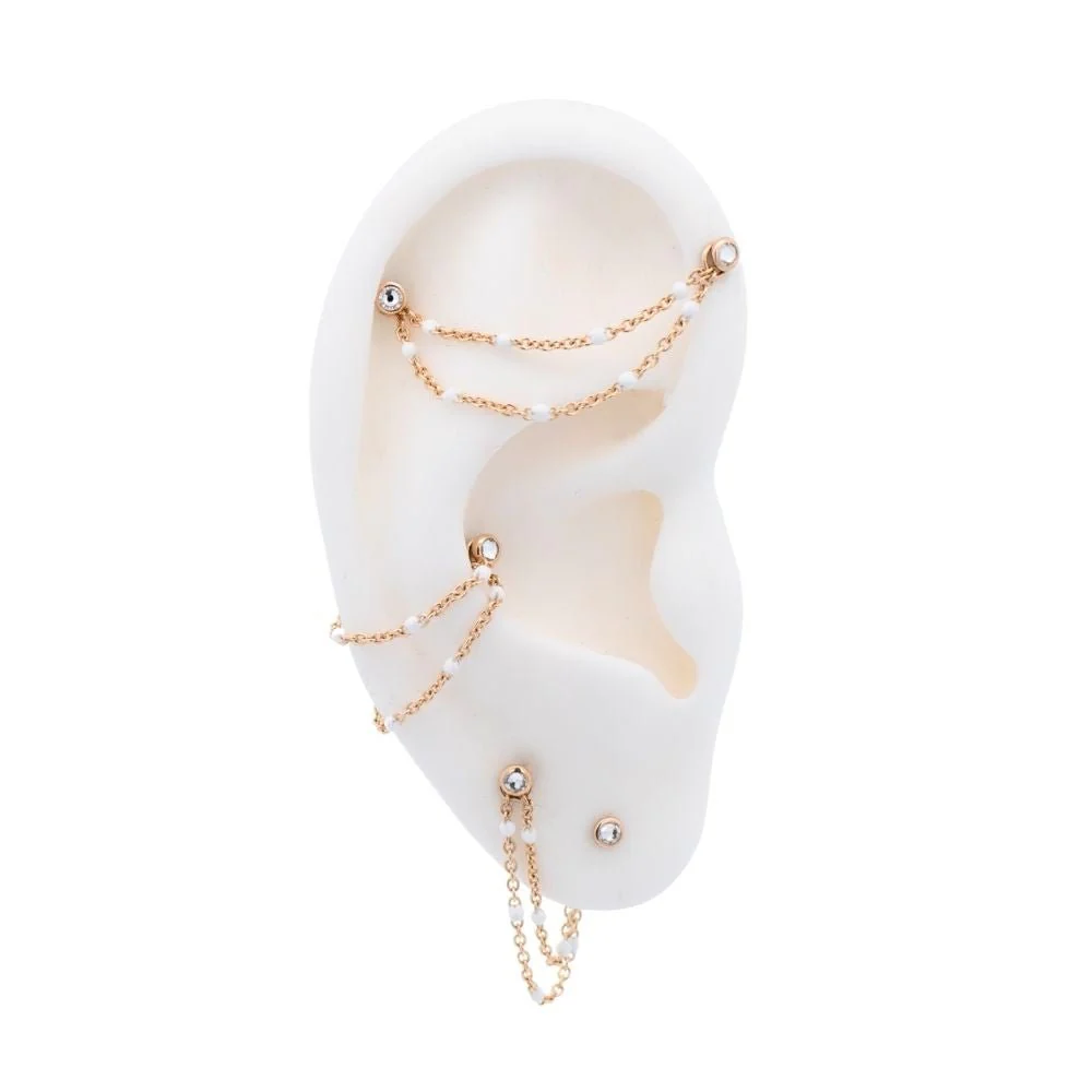 Double White Enamel Chain Connector - Image 4