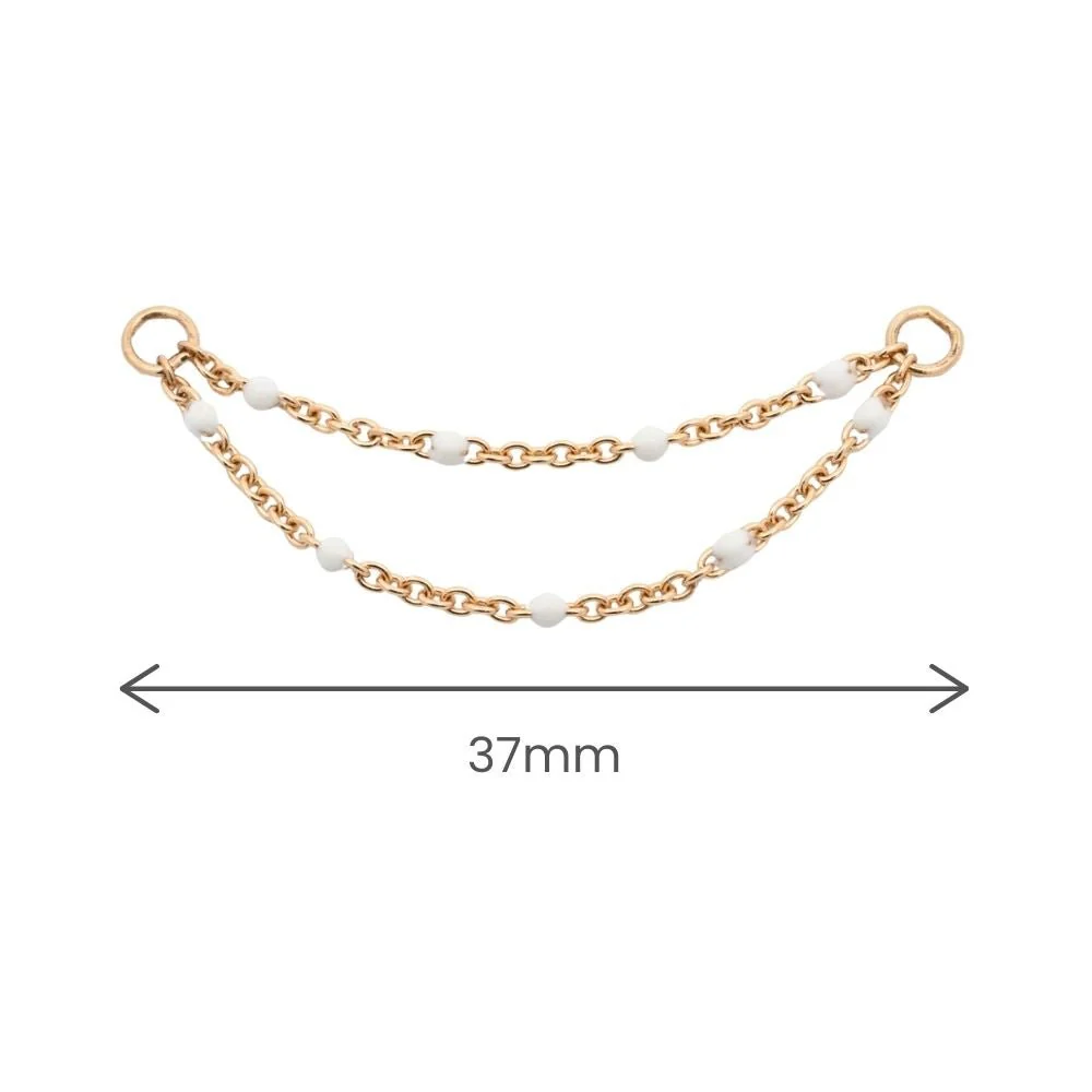Double White Enamel Chain Connector - Image 5