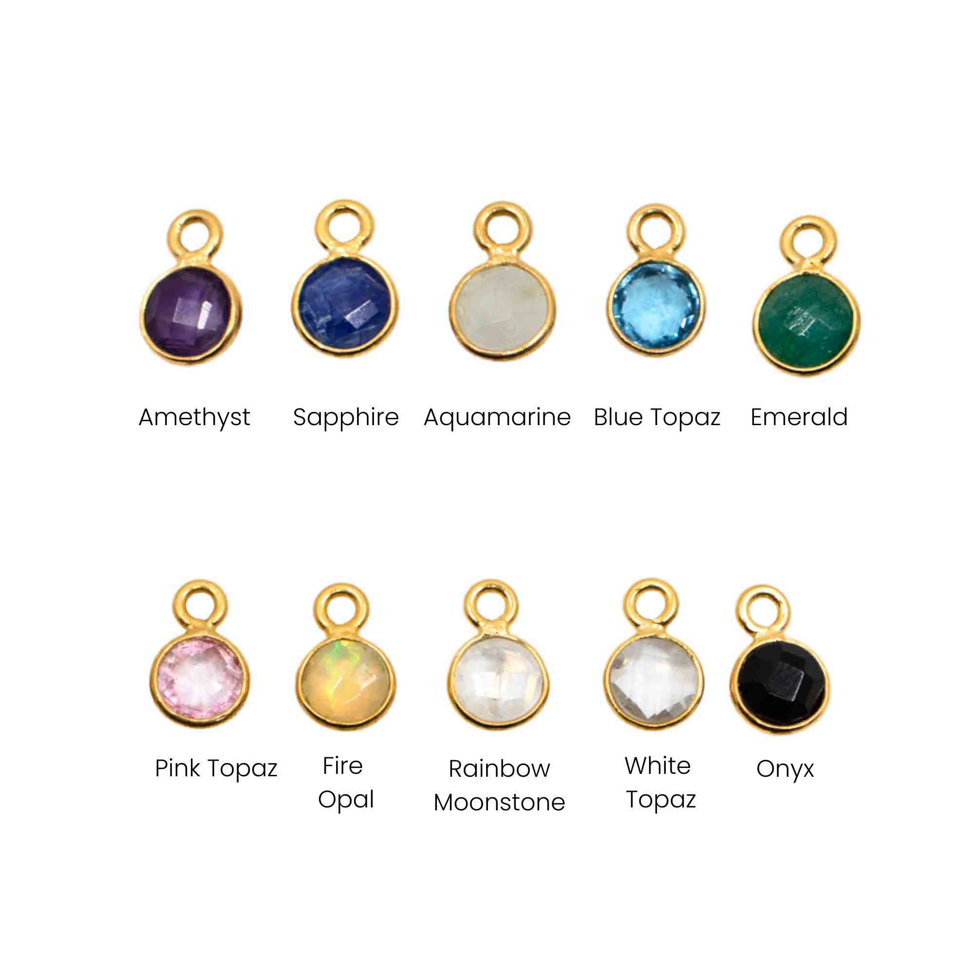 Round Gemstone Charm - Image 3