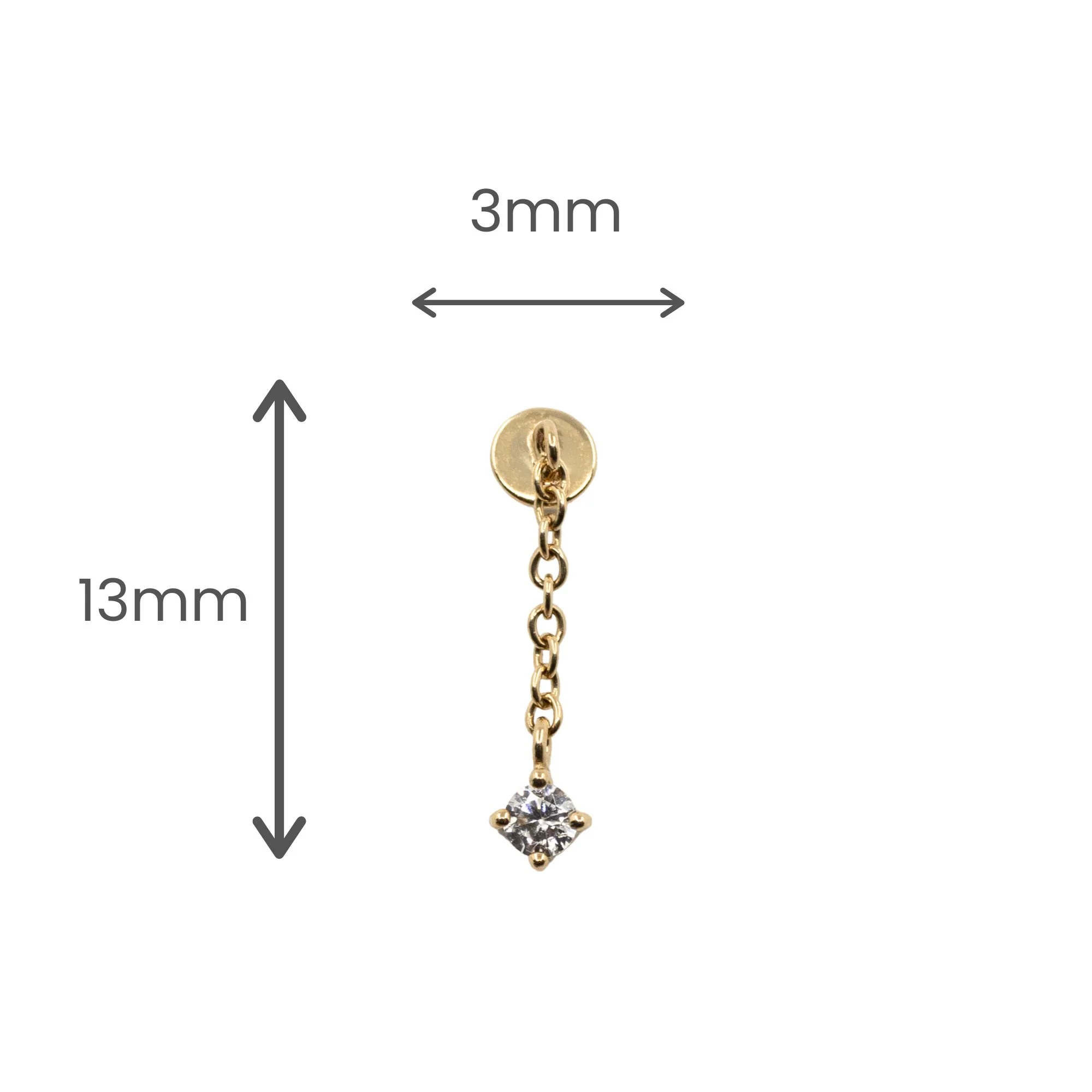 Single Crystal Dangle Vertical Helix Earring - Image 3
