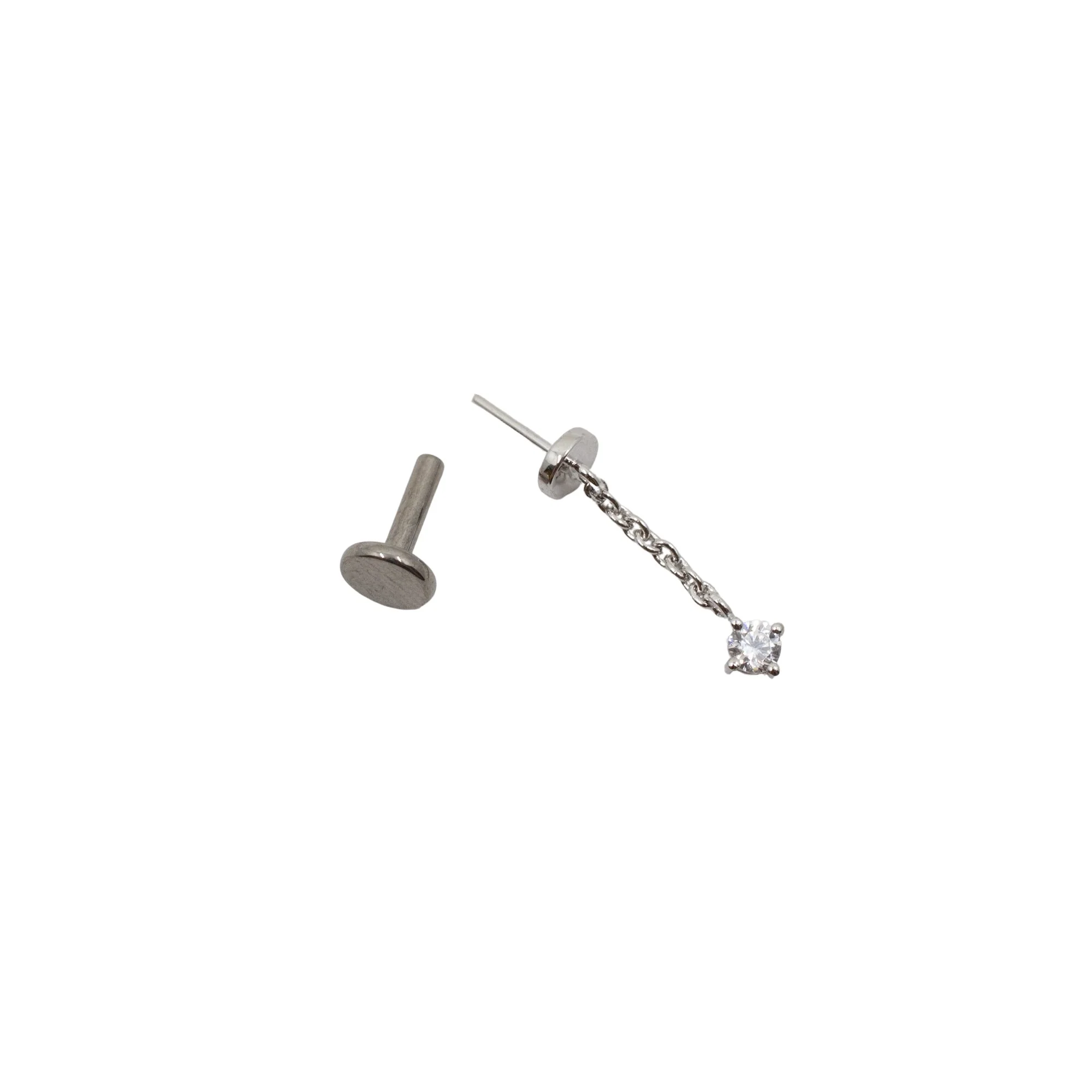 Single Crystal Dangle Vertical Helix Earring - Image 6