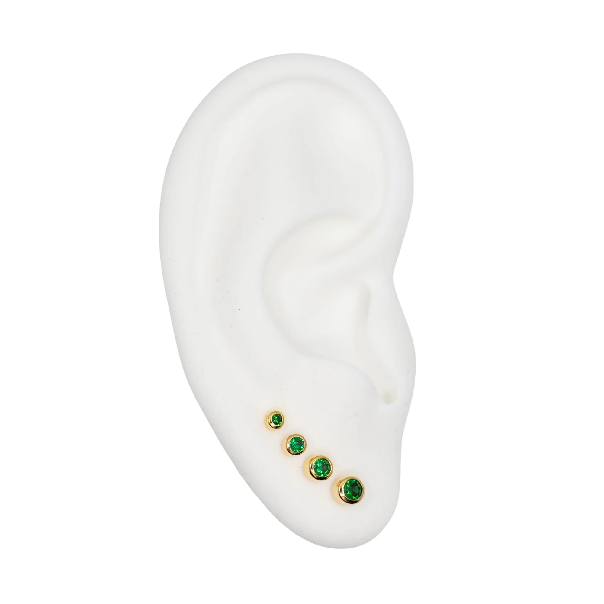 Graduated Emerald Stud Earring Set - Image 5