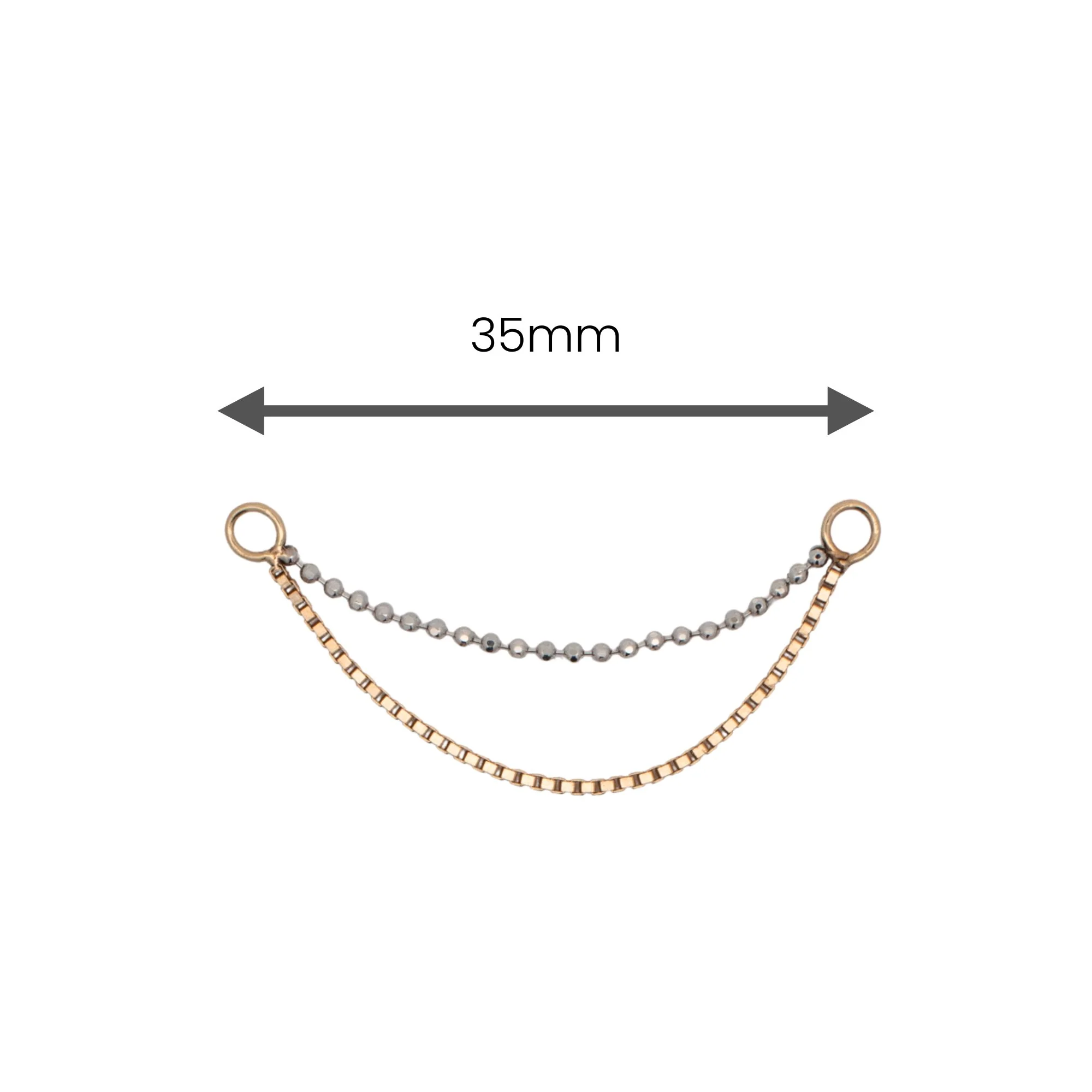 Mixed Metal Ball and Box Chain Connector - Image 3