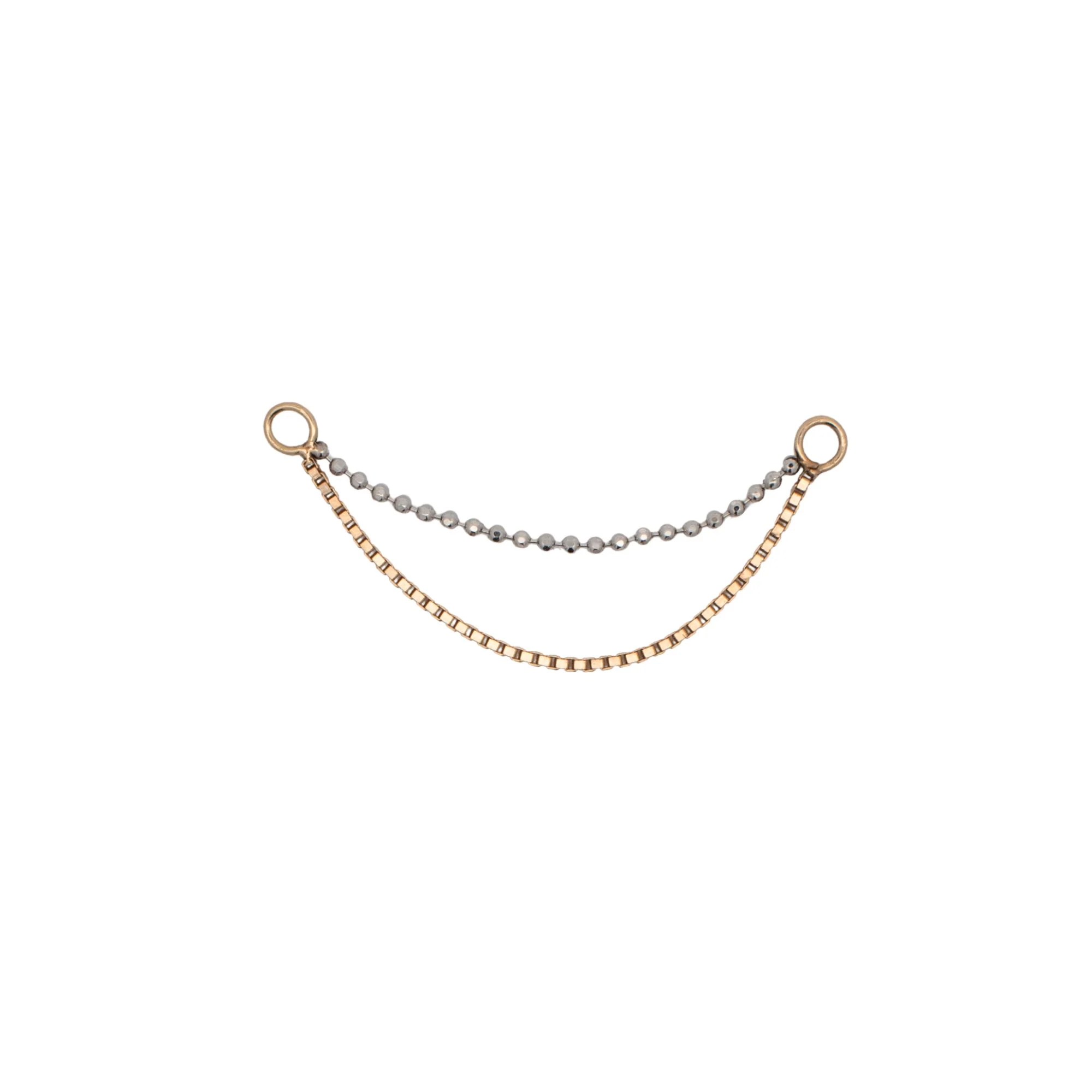 Mixed Metal Ball and Box Chain Connector - Image 4