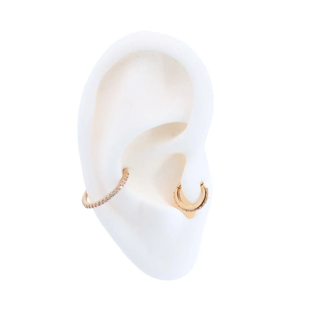 Pave Bottom-Facing Crystal Clicker Hoop - Image 2