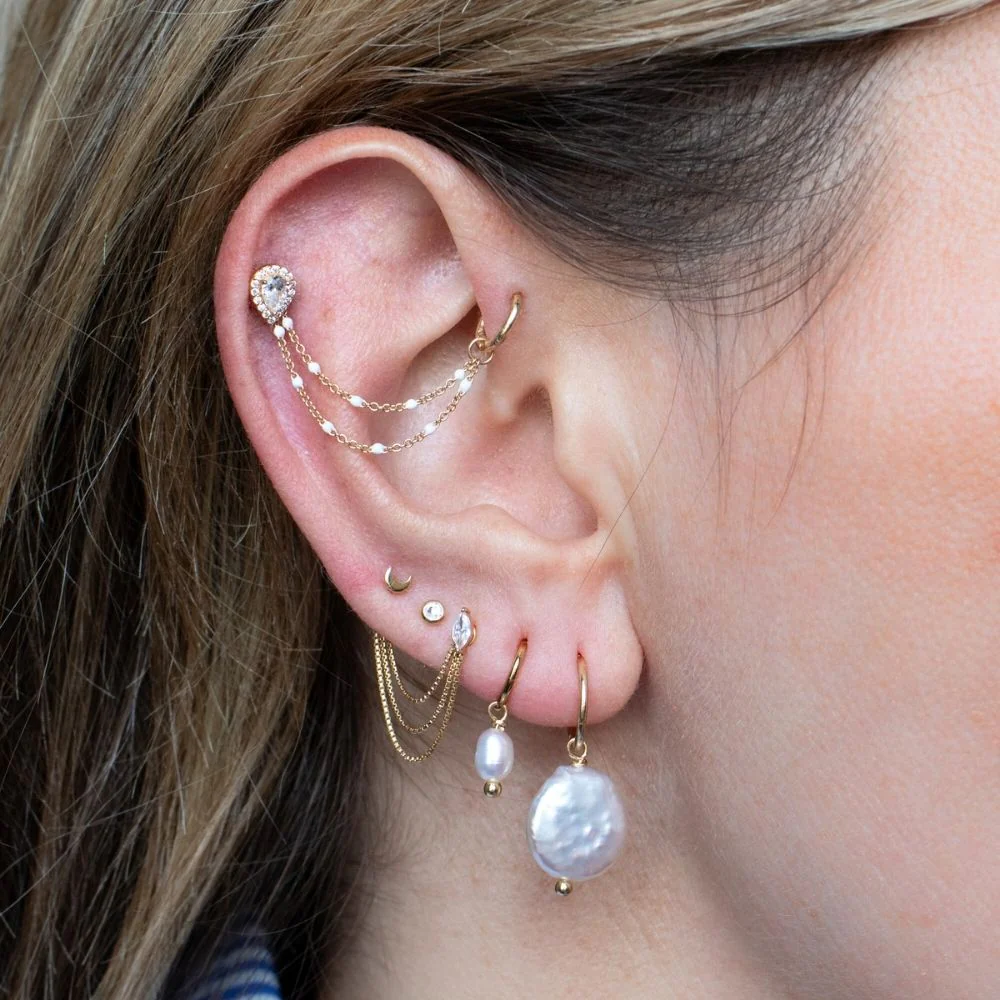 Pave Crystal Droplet Earring - Image 2