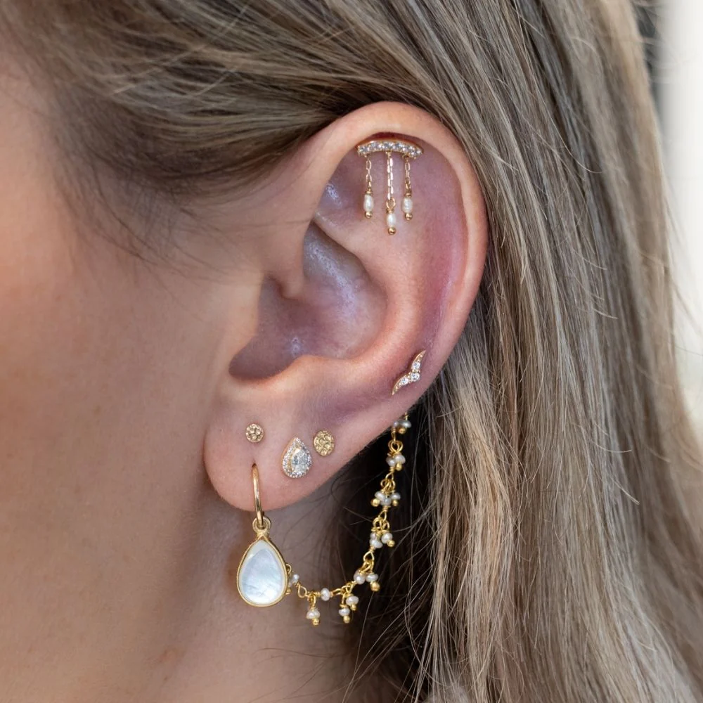 Pave Crystal Droplet Earring - Image 3