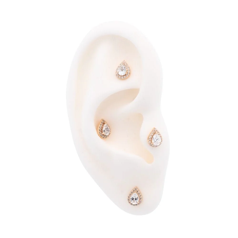 Pave Crystal Droplet Earring - Image 4