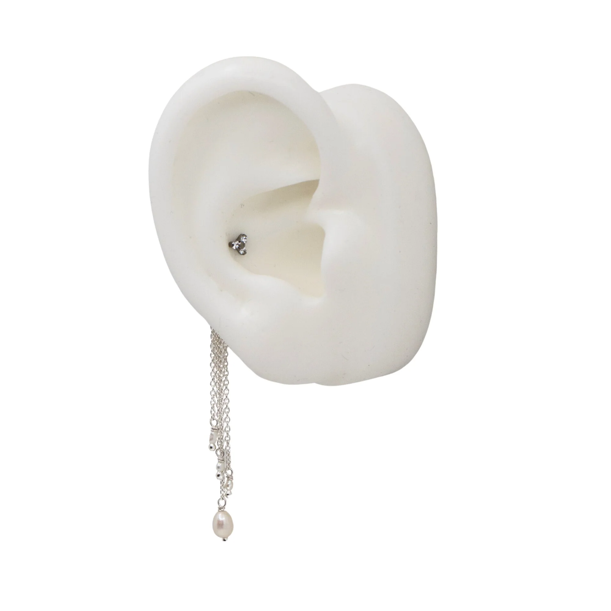 Long Chain Pearl Tassel Charm - Image 3