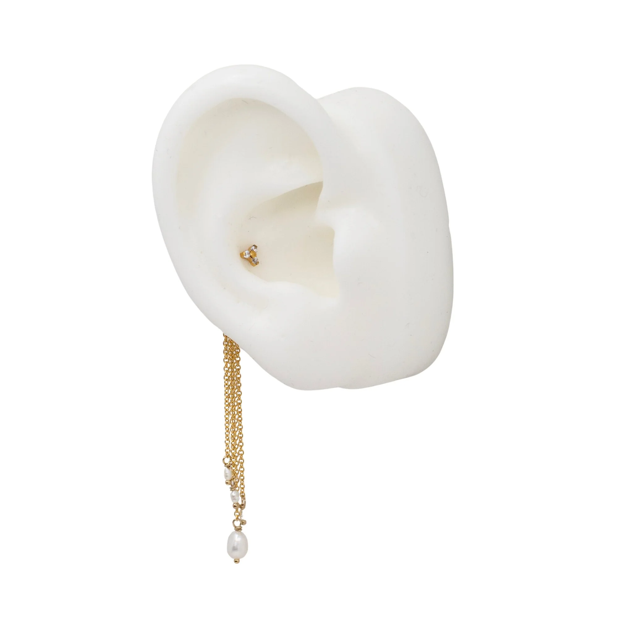 Long Chain Pearl Tassel Charm - Image 4