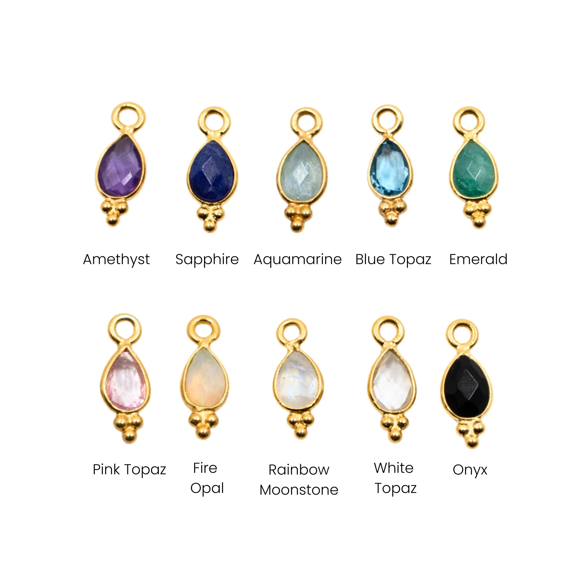 Teardrop Gemstone Charm - Image 3