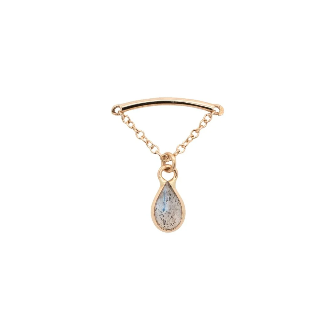 Teardrop Gemstone Floating Helix Earring - Image 7