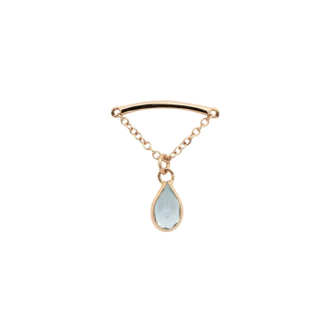 Teardrop Gemstone Floating Helix Earring - Image 8