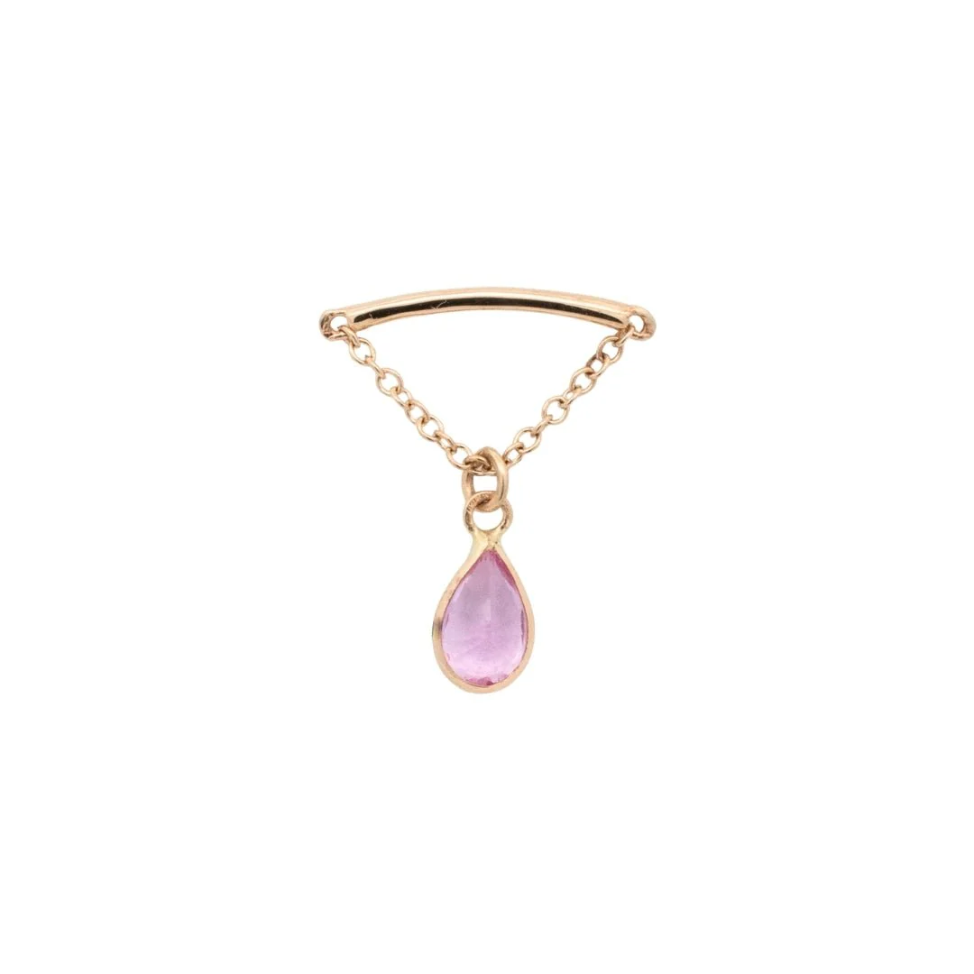 Teardrop Gemstone Floating Helix Earring - Image 9