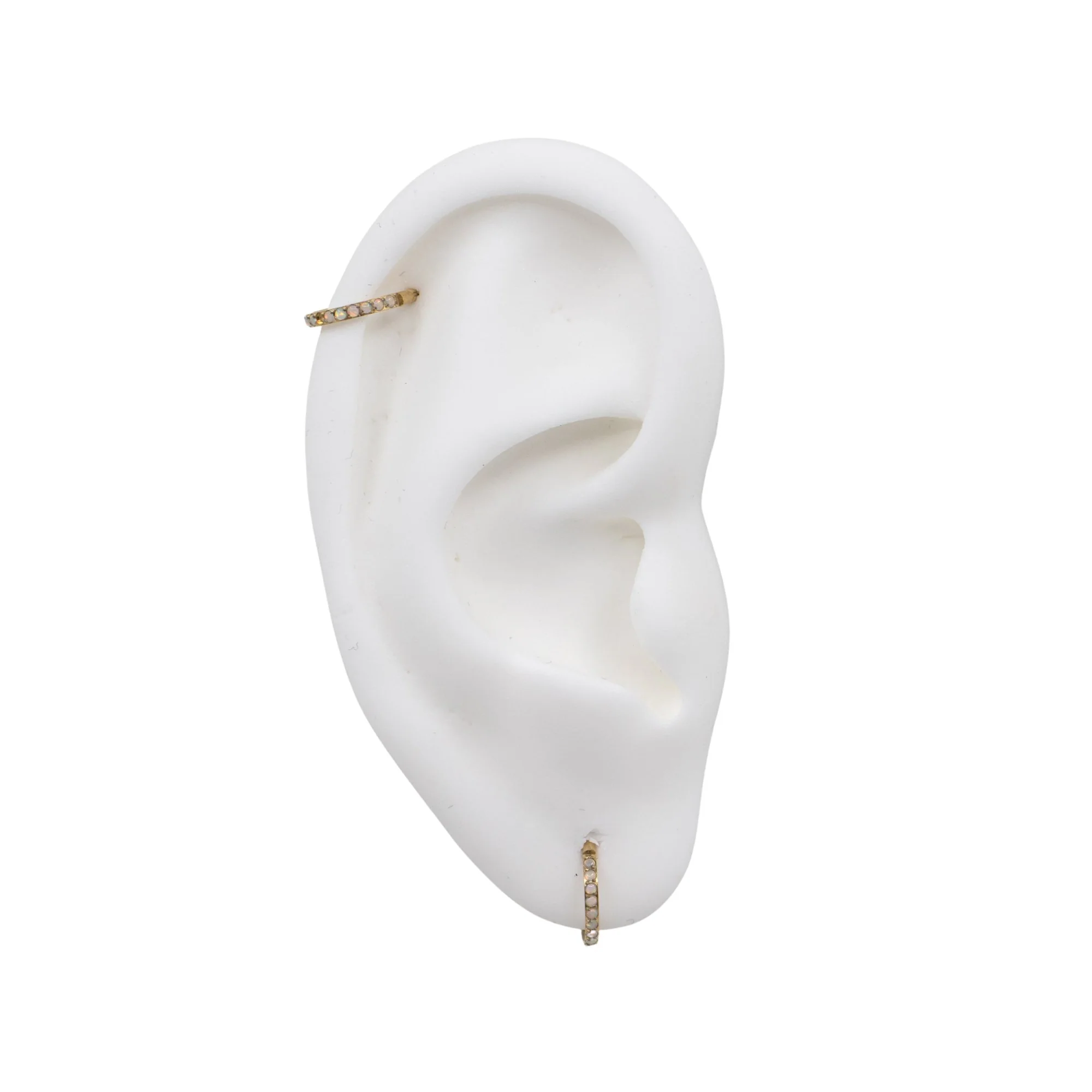 Bottom-Facing Pave Opal Clicker Hoop - Image 2