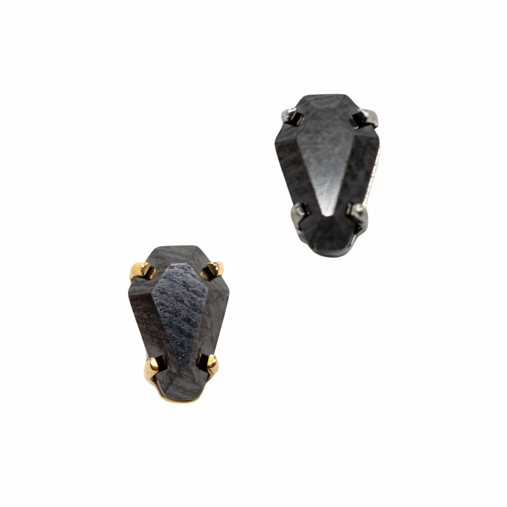 Black Crystal Coffin Earring Top