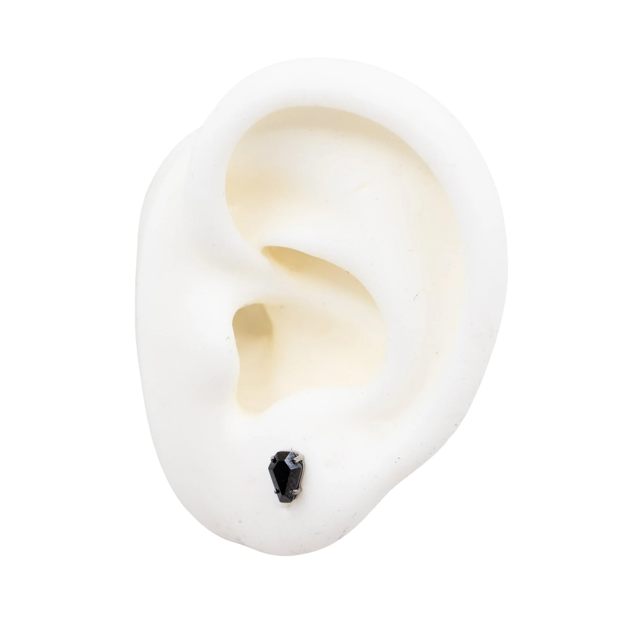 Black Crystal Coffin Earring Top - Image 3
