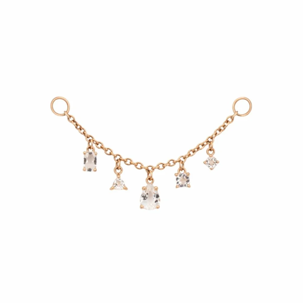 White Topaz Multi-Cut Chain Connector - Image 3