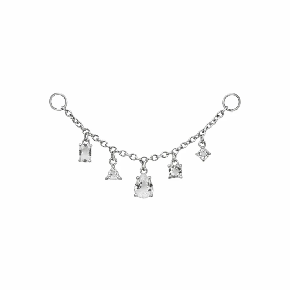 White Topaz Multi-Cut Chain Connector - Image 4