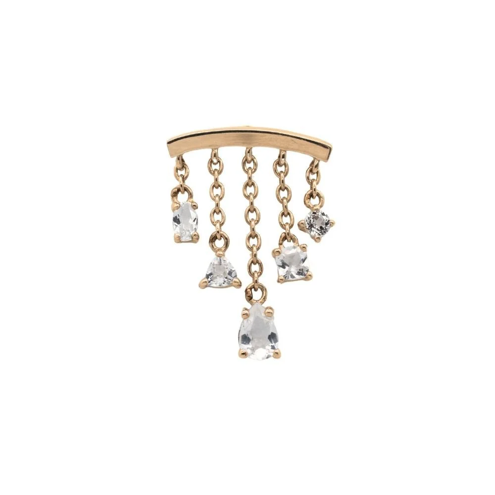 White Topaz Multi-Cut Chandelier Earring - Image 4
