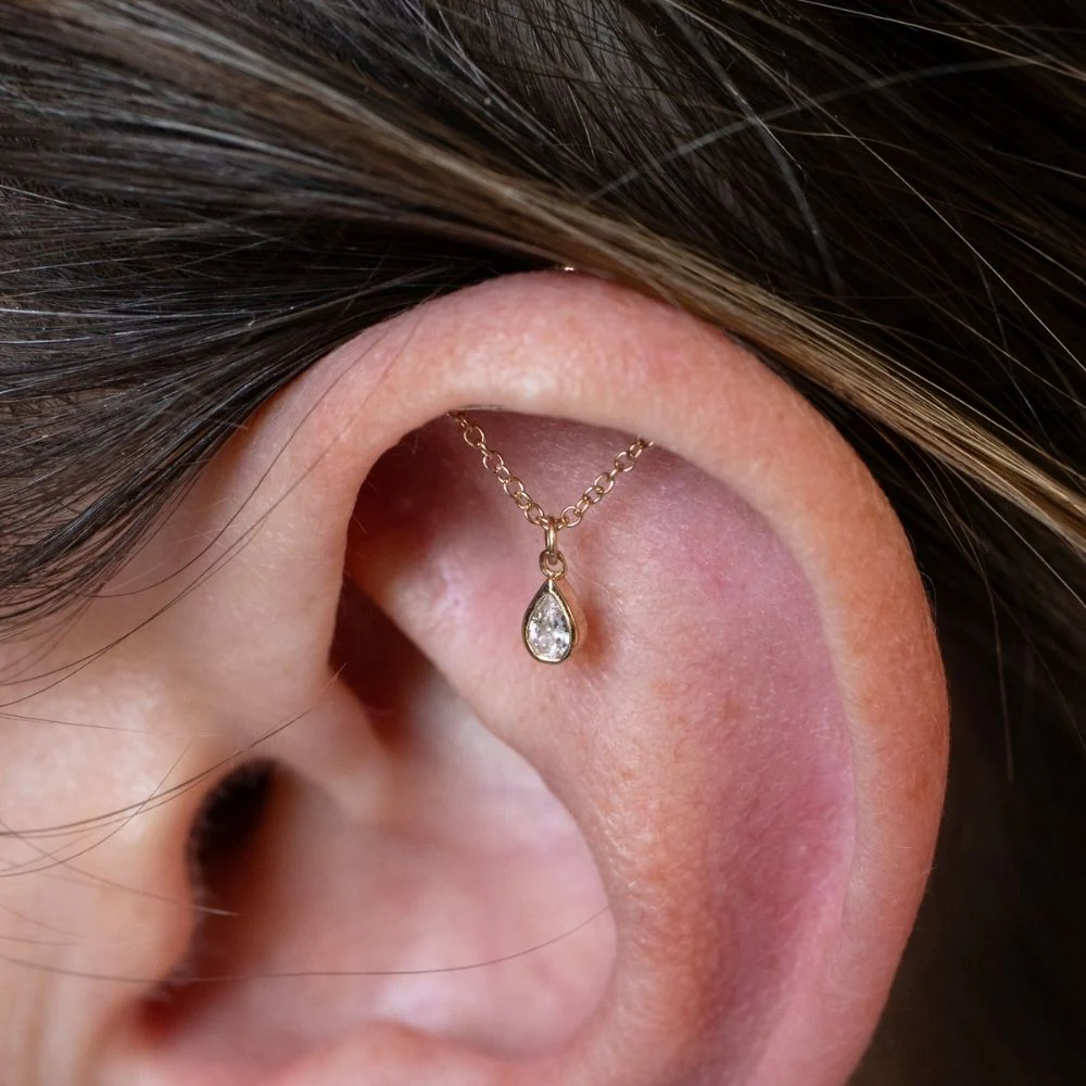 Teardrop Floating or Vertical Helix Earring - Image 2